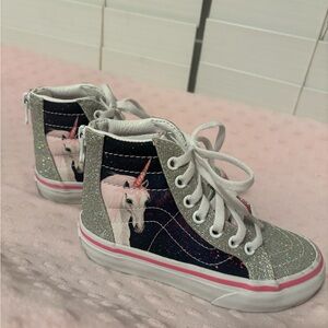 Unicorn High-Top Vans Sneakers with Glitter